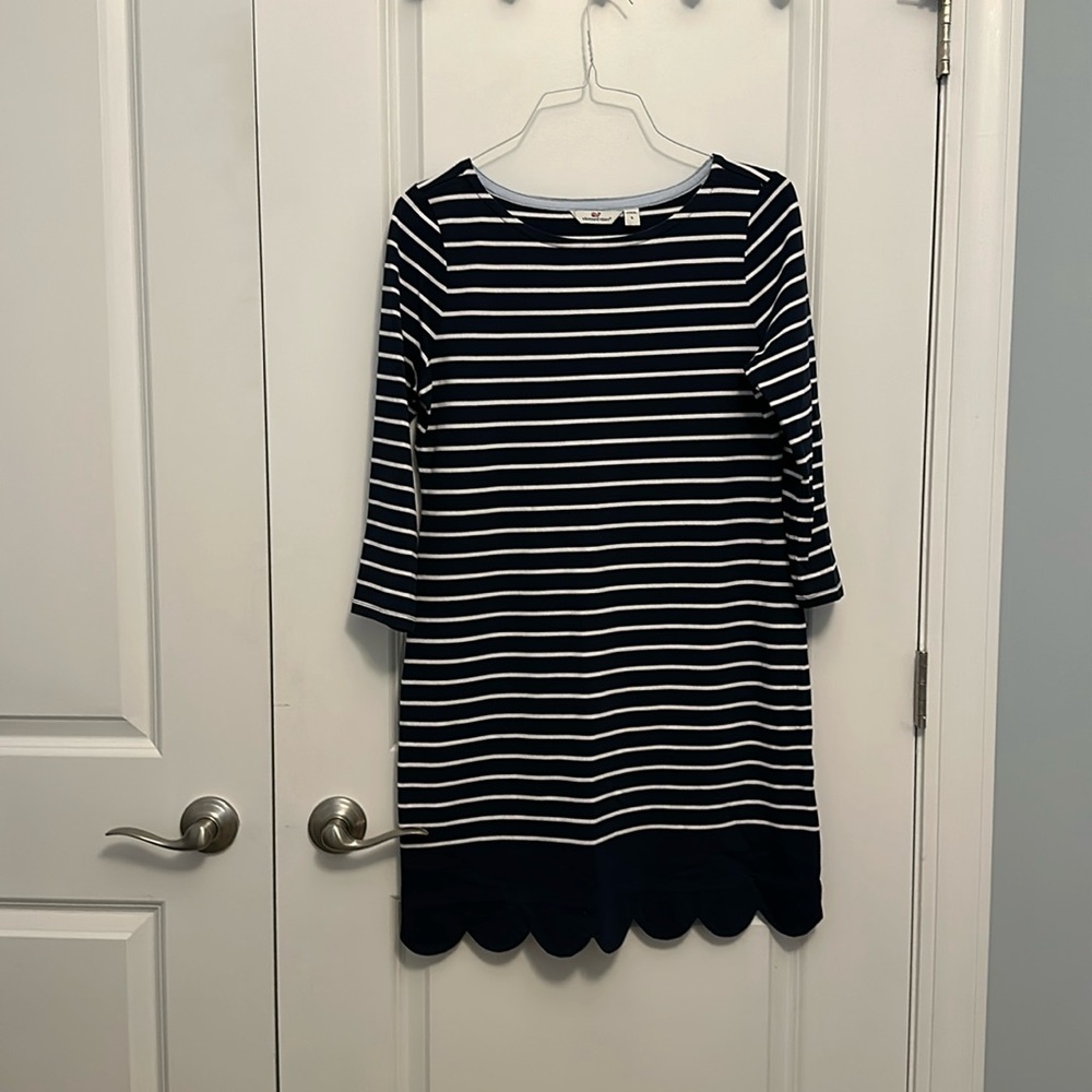 Vineyard vines navy and white striped cotton dress